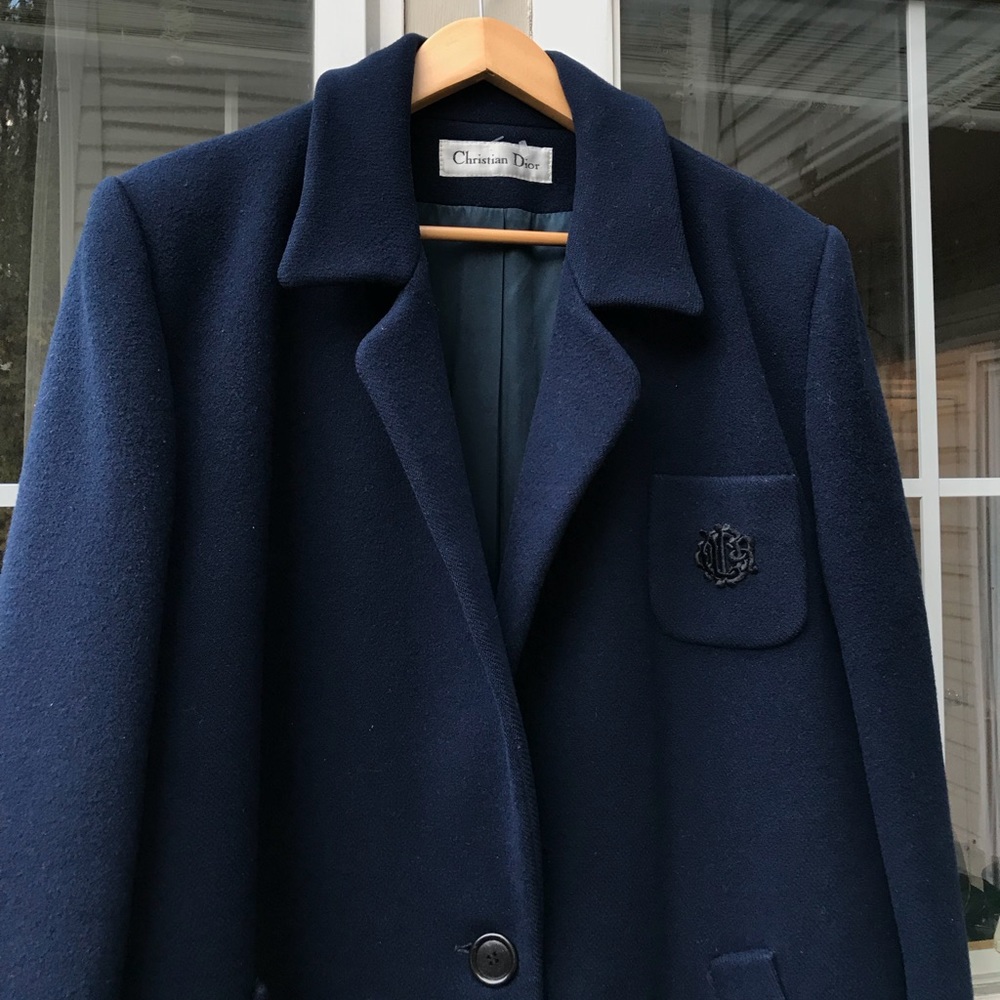 Vintage Christian Dior Womens Wool Coat